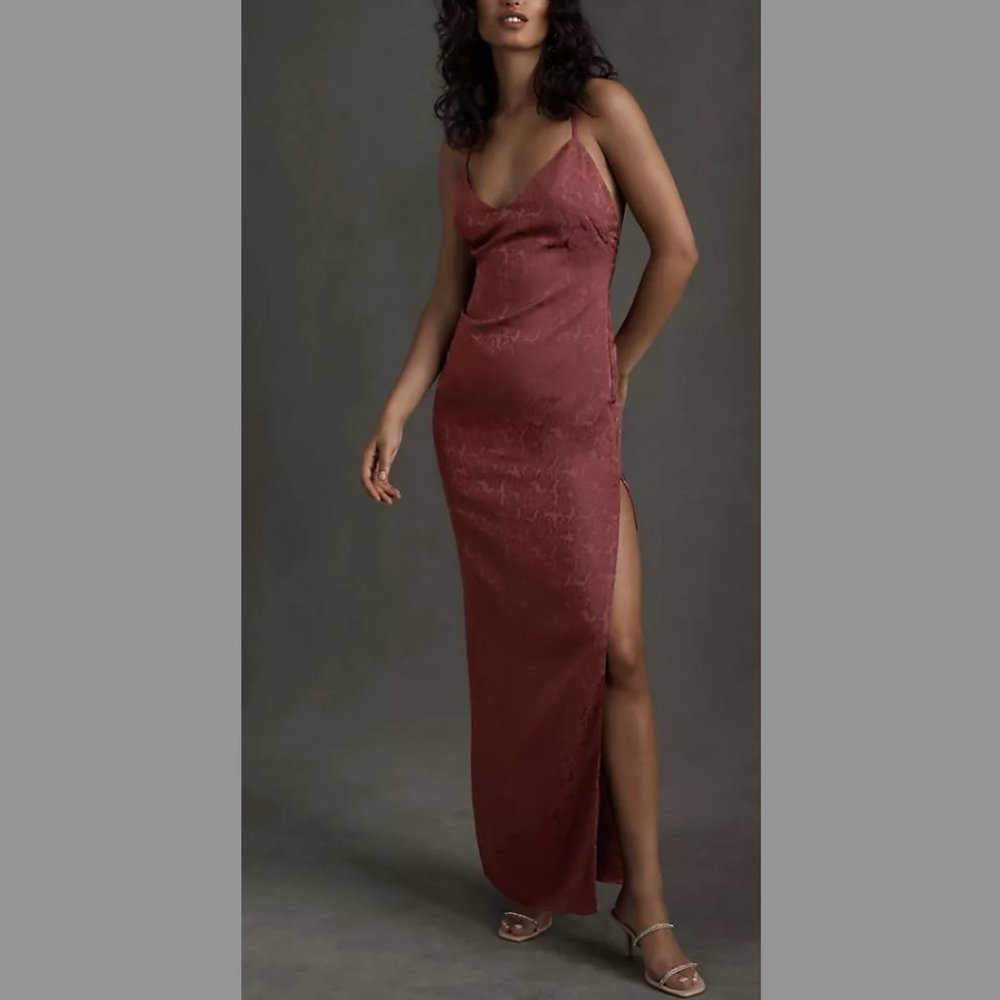 Anthropologie Fame and Partners Arya Jacquard Slip Dress